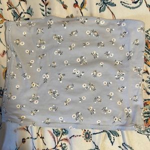 A floral tube top. It does not have the tag in it, because I thrifted it